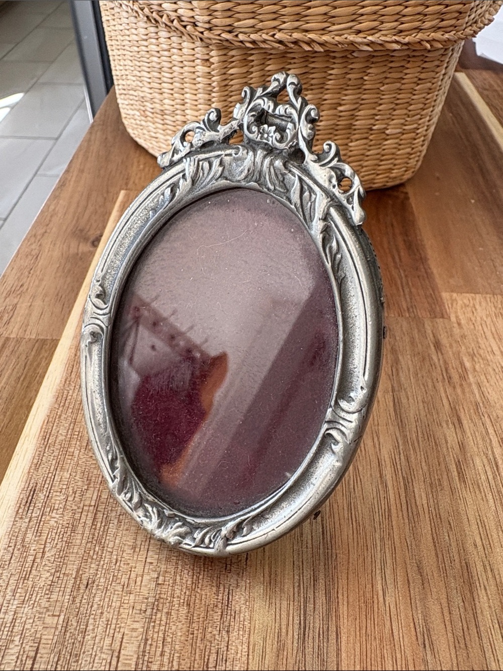 Elias Fine Pewter 925 sterling Flower Ornate Oval Photo Picture Frame